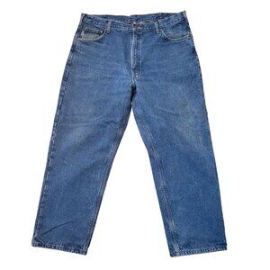 Carhartt Blue Denim Flannel Lined Relaxed Fit Jeans 40x30 B172 DST